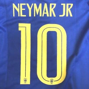 画像1: 子供用 K049 ブラジル NEYMAR JR*10 ネイマール 青 18 ゲームシャツ パンツ付 