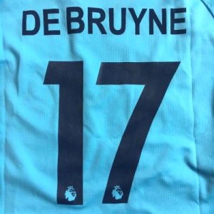 画像1: 子供用 K068 マンチェスターシティ DE BRUYNE*17 デブライネ 水色 19 ゲームシャツ パンツ付 /サッカー/オーダーメイド/ネーム作成/通販/キッズ/ジュニア/子供用/大人用/オリジナル 