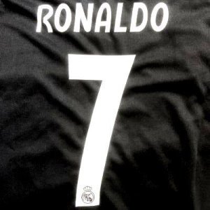 画像1: 子供用 K027 レアルマドリード RONALDO*7 ロナウド 黒グレー 19 ゲームシャツ パンツ付