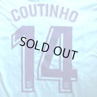 大人用 A134 バルセロナAWAY COUTINHO*14 コウチーニョ 18 水色 ゲームシャツ パンツ付