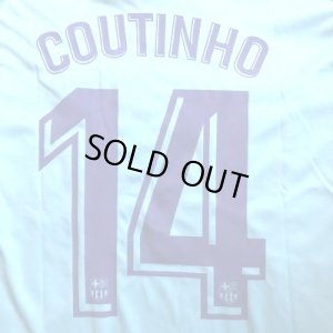 画像1: 大人用 A134 バルセロナAWAY COUTINHO*14 コウチーニョ 18 水色 ゲームシャツ パンツ付