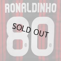 大人用 A002 ACミラン RONALDINHO*80 ロナウジーニョ 赤黒 20 ゲームシャツ パンツ付