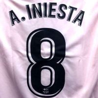 子供用 K134 バルセロナ A.INIESTA*8 イニエスタ 19 ピンク ゲームシャツ パンツ付