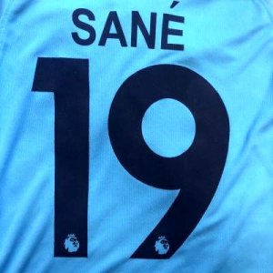 画像1: 大人用 A068 マンチェスターシティ SANE*19 レロイ・サネ  20 水肩紫  ゲームシャツ パンツ付 サッカー ユニフォーム