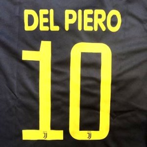 画像1: 大人用 A116 ユベントス DEL PIERO*10 デルピエロ 黒黄 19 ゲームシャツ パンツ付