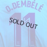 大人用 A134 バルセロナAWAY O.DEMBELE*11 ウスマン デンベレ 18 水色 ゲームシャツ パンツ付