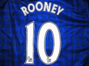 画像1: 大人用 A030 マンチェスターAWAY ROONEY*10 ルーニー 青 17 ゲームシャツ パンツ付