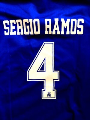 画像1: 子供用 K027 レアルマドリード SERGIO RAMOS*4 セルヒオラモス 紺金 20 ゲームシャツ パンツ付