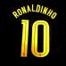 画像1: 子供用 K049 ブラジル RONALDINHO*10 ロナウジーニョ 黒黄 19 ゲームシャツ パンツ付  (1)