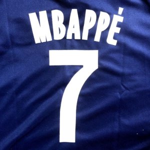 画像1: 大人用 A072 パリサンジェルマン MBAPPE*7 ムバッペ エムべぺ 紺赤白 20 ゲームシャツ パンツ付