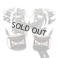 新品 正規 TWINS 本格ボクシンググローブ TWドラゴン 白 /ボクシング/ムエタイ/本革製/グローブ