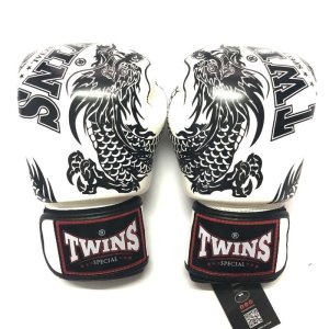 画像1: 新品 正規 TWINS 本格ボクシンググローブ TWドラゴン 白 /ボクシング/ムエタイ/本革製/グローブ