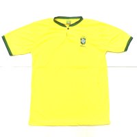 大人用 A012 ブラジル RONALDINHO*10 ロナウジーニョ 黄襟ボタン 22 ゲームシャツ パンツ付