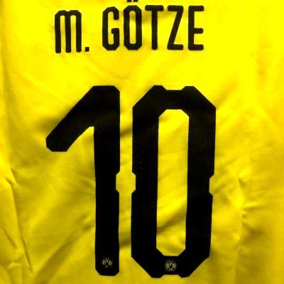 大人用 A017 ボルシア ドルトムント M.GOTZE*10 マリオゲッツェ 黄袖黒 19 ゲームシャツ パンツ付 - 激安サッカーロロショップ