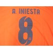 画像1: 子供用 K134 バルセロナAWAY A.INIESTA*8 イニエスタ 2015 オレンジ ゲームシャツ パンツ付 (1)