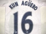 画像: 子供用 K077 マンチェスターシティーAWAY KUN AGUERO*16 アグエロ 白 ゲームシャツ パンツ付 /サッカー/オーダーメイド/ネーム作成/通販/キッズ/ジュニア/子供用/大人用/オリジナル