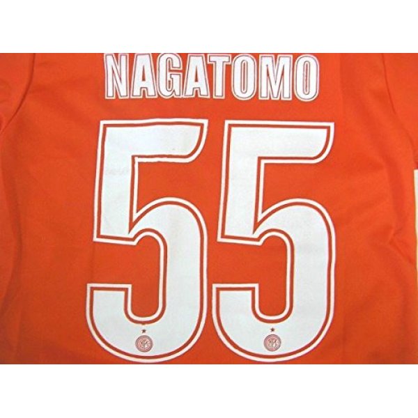 画像1: 大人用 A037 インテルAWAY NAGATOMO*55 長友 オレンジ ゲームシャツ パンツ付 /サッカー/オーダーメイド/ネーム作成/通販/キッズ/ジュニア/子供用/大人用/オリジナル (1)