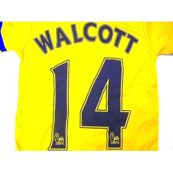 画像1: 子供用 K019 アーセナルAWAY WALCOTT*14 ワルコット 黄 2014 ゲームシャツ パンツ付 /サッカー/オーダーメイド/ネーム作成/通販/キッズ/ジュニア/子供用/大人用/オリジナル (1)