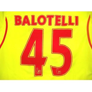 画像: 子供用 K048 リバプールAWAY BALOTELLI*45 バロテッリ 黄 2015 ゲームシャツ パンツ付 /サッカー/オーダーメイド/ネーム作成/通販/キッズ/ジュニア/子供用/大人用/オリジナル