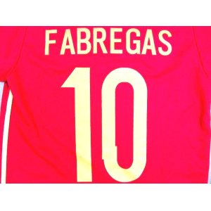 画像: 子供用 K014 スペインHOME FABREGAS*10 セスク 2014 赤 ゲームシャツ パンツ付 /サッカー/オーダーメイド/ネーム作成/通販/キッズ/ジュニア/子供用/大人用/オリジナル