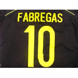 画像: 子供用 K122 スペインAWAY FABREGAS*10 セスク 2014 黒 ゲームシャツ パンツ付 /サッカー/オーダーメイド/ネーム作成/通販/キッズ/ジュニア/子供用/大人用/オリジナル