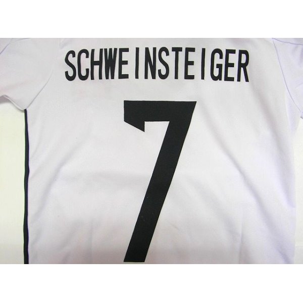 画像1: 子供用 K031 ドイツHOME SCHWEINSTEIGER*7 シュバインスタイガー 2014 白 ゲームシャツ パンツ付 /サッカー/オーダーメイド/ネーム作成/通販/キッズ/ジュニア/子供用/大人用/オリジナル (1)