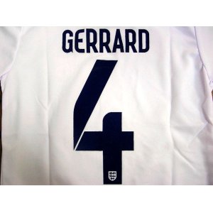 画像: 子供用 K016 イングランドHOME GERRARD*4 ジェラード 2014 白 ゲームシャツ パンツ付 /サッカー/オーダーメイド/ネーム作成/通販/キッズ/ジュニア/子供用/大人用/オリジナル