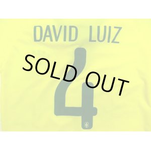 画像: 子供用 K012 ブラジルHOME DAVID LUIZ*4 ダビドルイス 黄 2014 ゲームシャツ パンツ付 /サッカー/オーダーメイド/ネーム作成/通販/キッズ/ジュニア/子供用/大人用/オリジナル