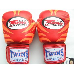 画像: 新品 正規 TWINS 本格ボクシンググローブ TATOO 赤 /ボクシング/ムエタイ/本革製