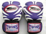画像: 新品 正規 TWINS 本格ボクシンググローブ TATOO 紫 /ボクシング/ムエタイ/本革製/グローブ