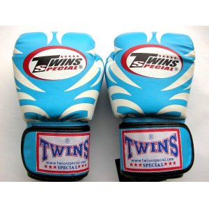 画像: 新品 正規 TWINS 本格ボクシンググローブ TATOO 水色 /ボクシング/ムエタイ/本革製/グローブ
