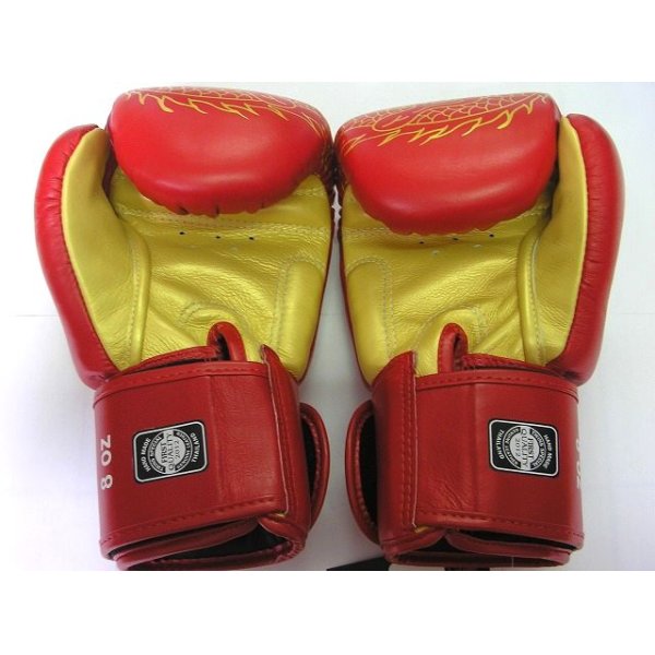 画像3: 新品 正規 TWINS 本格ボクシンググローブ 龍 赤 /ボクシング/ムエタイ/本革製/グローブ (3)