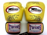 画像: 新品 正規 TWINS 本格ボクシンググローブ 龍 金 /ボクシング/ムエタイ/本革製/グローブ