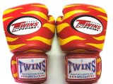 画像: 新品 正規 TWINS 本格ボクシンググローブ ZEBRA 赤黄 /ボクシング/ムエタイ/本革製/グローブ