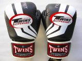 画像: 新品 正規 TWINS 本格ボクシンググローブ Fs 黒白 /ボクシング/ムエタイ/本革製/グローブ