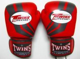 画像: 新品 正規 TWINS 本格ボクシンググローブ Fs 赤黒 /ボクシング/ムエタイ/本革製/グローブ