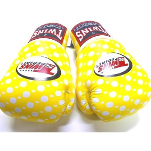 画像: 新品 正規 TWINS 本格ボクシンググローブ 黄玉 /ボクシング/ムエタイ/本革製/グローブ