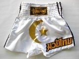画像: 新品 サテン 32 LUMPINI ボクシングパンツ S/M/L/XL 選択 白星月 /ボクシング/ムエタイ/トランクス/通販/大人用/キッズ用/ジュニア/子供用