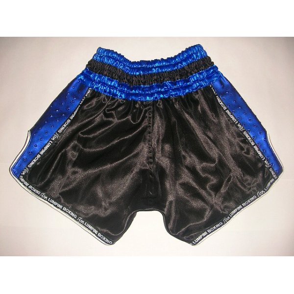 画像2: 新品 サテン 66 LUMPINI ボクシングパンツ S/M/L/XL 選択 黒青ショート /ボクシング/ムエタイ/トランクス/通販/大人用/キッズ用/ジュニア/子供用 (2)