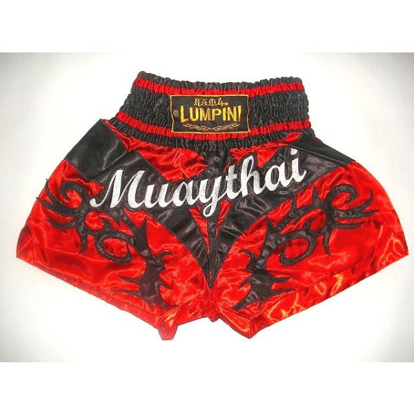 画像1: 新品 サテン 61 LUMPINI ボクシングパンツ S/M/L/XL 選択 赤V黒 /ボクシング/ムエタイ/トランクス/通販/大人用/キッズ用/ジュニア/子供用 (1)