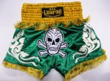 画像: 新品 サテン 74 LUMPINI ボクシングパンツ S/M/L/XL 選択 緑どくろ /ボクシング/ムエタイ/トランクス/通販/大人用/キッズ用/ジュニア/子供用