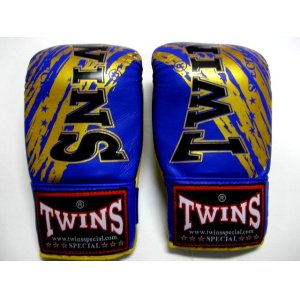 画像: 新品 正規 TWINS パンチンググローブ 青金 M〜XL 3size 選択 /ボクシング/ムエタイ/パンチンググローブ/本革製/