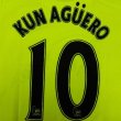 画像1: 子供用 K105 マンチェスターシティーAWAY KUN AGUERO*10 アグエロ 黄 16 ゲームシャツ パンツ付 /サッカー/オーダーメイド/ネーム作成/通販/キッズ/ジュニア/子供用/大人用/オリジナル  (1)