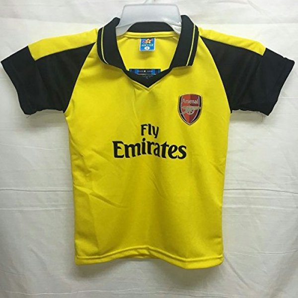 画像2: 子供用 K019 アーセナルAWAY WILSHERE*10 ウィルシャー 黄襟黒 17 ゲームシャツ パンツ付/サッカー/オーダーメイド/ネーム作成/通販/キッズ/ジュニア/子供用/大人用/オリジナル (2)