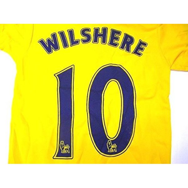 画像1: 子供用 K019 アーセナルAWAY WILSHERE*10 ウィルシャー 黄襟黒 17 ゲームシャツ パンツ付/サッカー/オーダーメイド/ネーム作成/通販/キッズ/ジュニア/子供用/大人用/オリジナル (1)