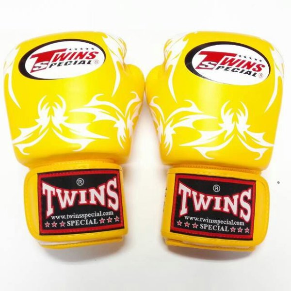 画像2: 新品 正規 TWINS 本格ボクシンググローブ トライバルYE /ボクシング/ムエタイ/本革製/グローブ (2)