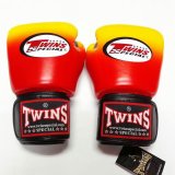 画像: 新品 正規 TWINS 本格ボクシンググローブ 赤黄グラデ /ボクシング/ムエタイ/本革製/グローブ