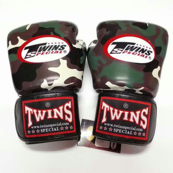 画像2: 新品 正規 TWINS 本格ボクシンググローブ 迷彩 /ボクシング/ムエタイ/本革製/グローブ (2)
