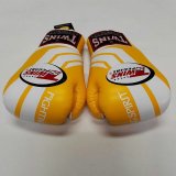 画像: 新品 正規 TWINS 本格ボクシンググローブ Fs 黄白 /ボクシング/ムエタイ/本革製/グローブ