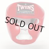 画像: 新品 正規 TWINS ヘッドギア 赤 /ボクシング/ムエタイ/ヘッドガード/本革製/